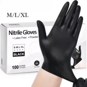 100PCS Black Nitrile Gloves Household Kitchen Bathroom Cleaning Gloves Dishwashing Nail Art Hair Dye Pets Latex Free