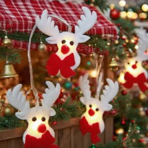 1pc 10/20LED Christmas Elk String Light Battery Operated Indoor Reindeer Fairy Lights For Bedroom Xmas Tree Holiday Party Decor