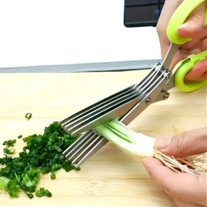 Forged Stainless Steel Ambidextrous Kitchen Scissors 5 Layered Ultra Sharp Versatile Onion Herb Shredder Durable Easy Clean