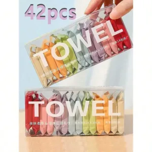 Compressed Disposable Washcloths, Portable Facial Cleansing Towels, Thickened Wet/Dry Travel Essentials, Expands to 24x30cm
