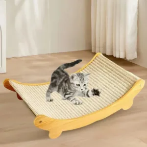 Wooden Cat Scratching Pad & Bed – Multifunctional Detachable Scratch Board for Kittens, Wear-Resistant Cat Toy & Rest