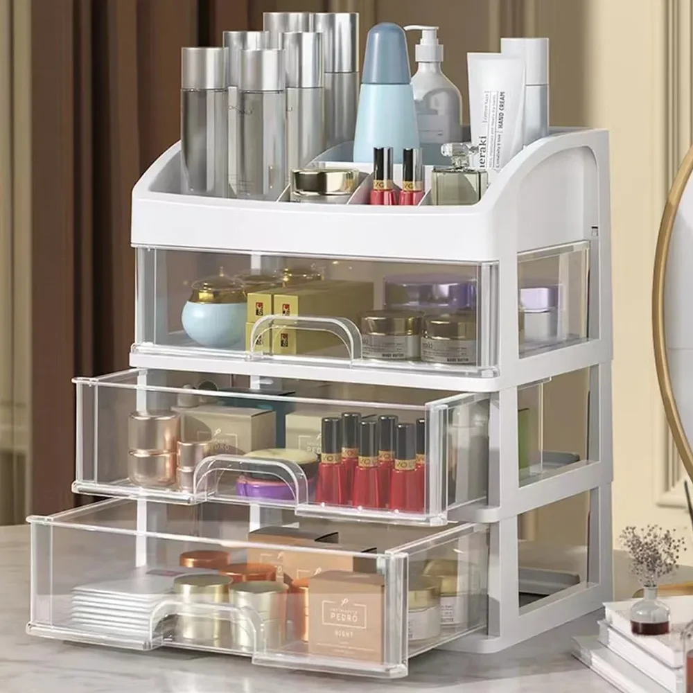 Desktop Storage Organizer Box Multi-layer Drawer Jewelry Cosmetics Holder Acrylic Hair Accessories Stationery Cabinet