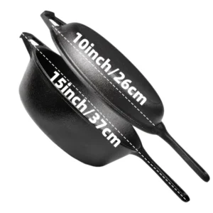 3-Piece Cast Iron Skillet Set (6/8/10 Inch) - Pre-Seasoned, Non-Stick, Heavy-Duty Pans for Oven, Grill & Campfire Cooking