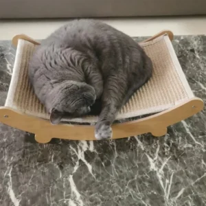 Wooden Cat Scratching Pad and Bed, Multifunction Detachable Scratch Board, Wear-Resistant Kitten Toy and Lounger