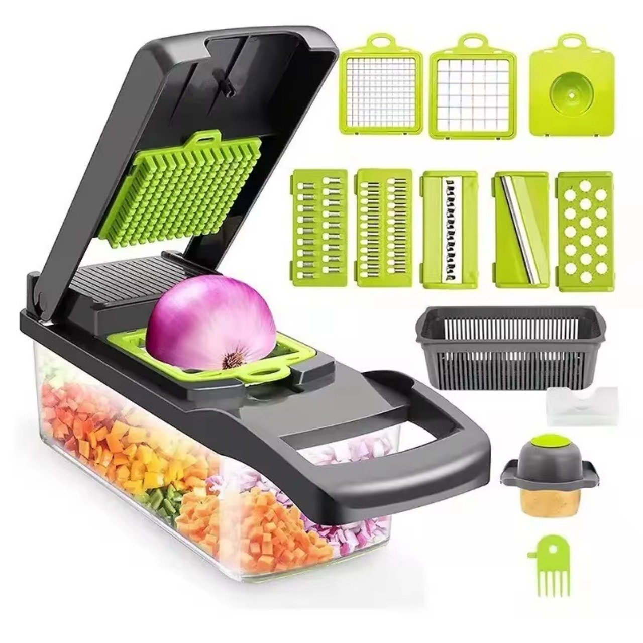 14-in-1 Vegetable Chopper with Container – Mandoline Slicer | DropshipVIP — main product image