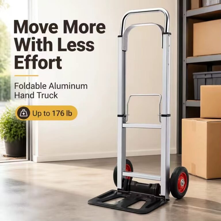 Folding Aluminum Hand Truck – Portable Luggage Cart with Rubber Wheels | DropshipVIP