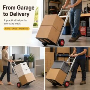 Folding Aluminum Hand Truck, Heavy-Duty Portable Luggage Cart with Rubber Wheels, Foldable… | DropshipVIP — image 5