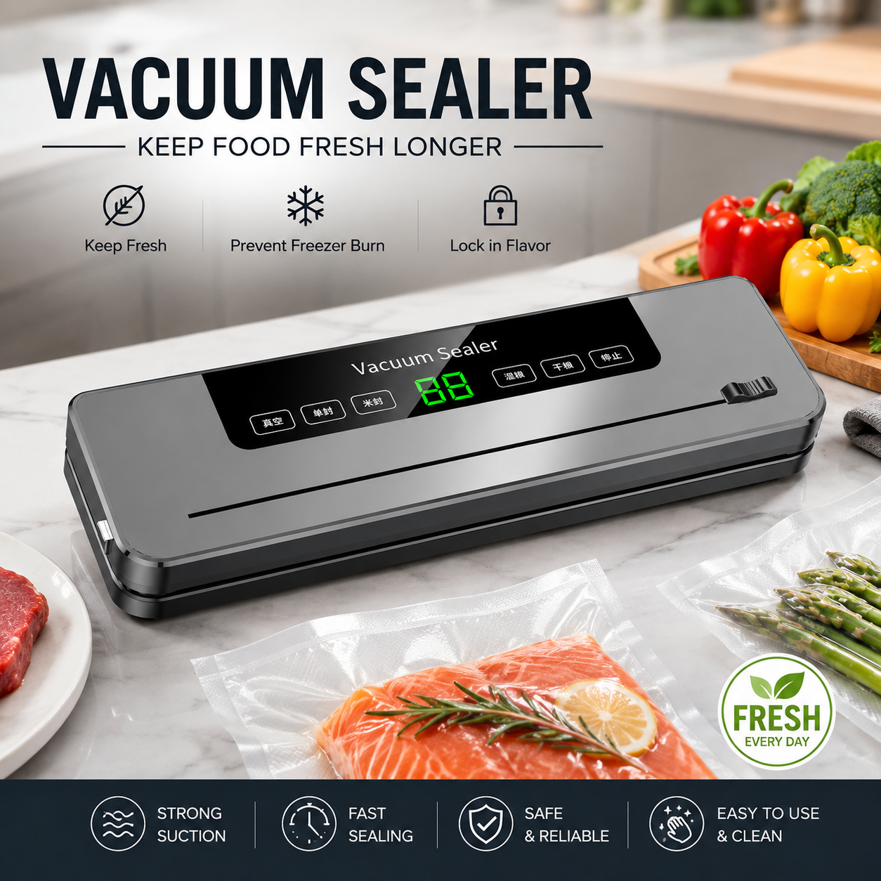 Automatic Vacuum Sealer Machine for Food | DropshipVIP — main product image