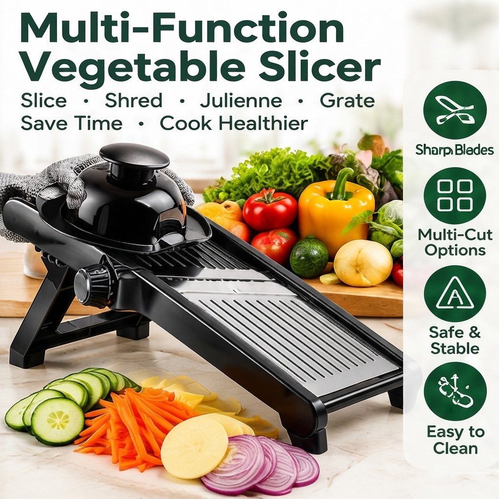 Adjustable Stainless Steel Mandoline Slicer & Vegetable Chopper | DropshipVIP — main product image