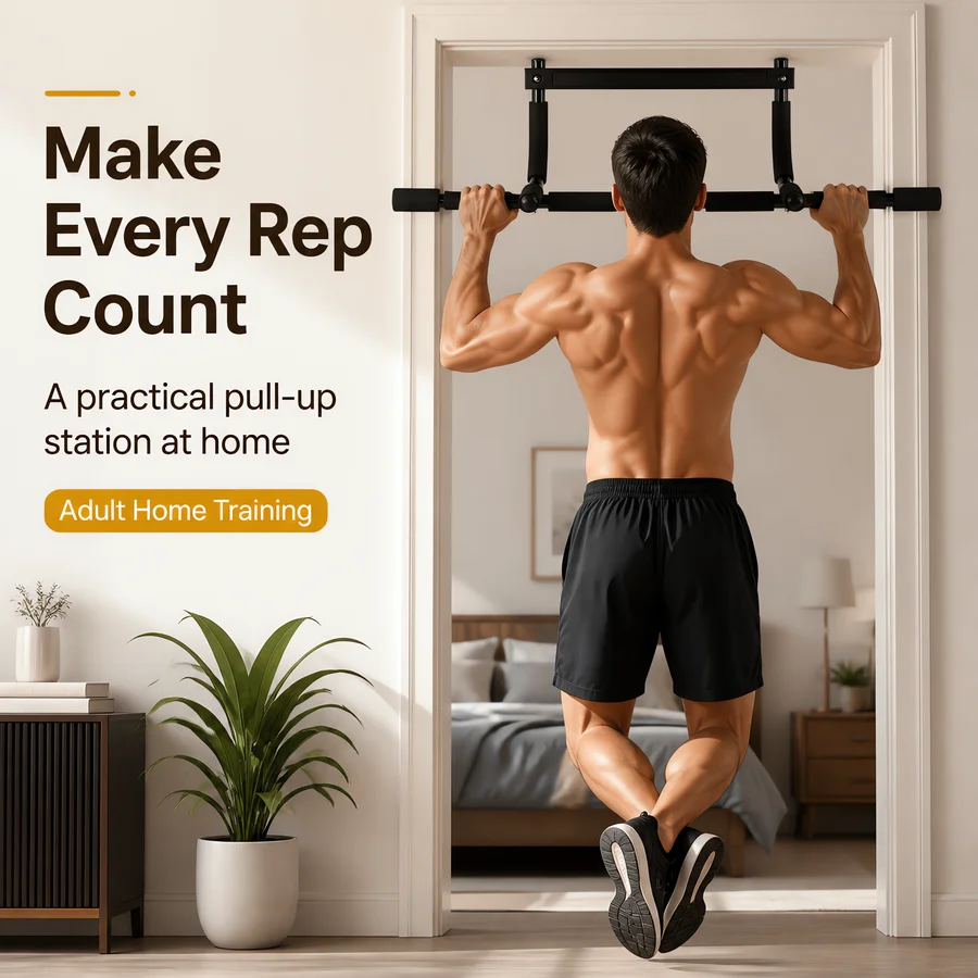 Heavy Duty Doorway Pull-Up Bar – Black | DropshipVIP — main product image